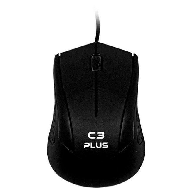 Mouse C3 Plus Optico, Preto, USB - MS-27BK
