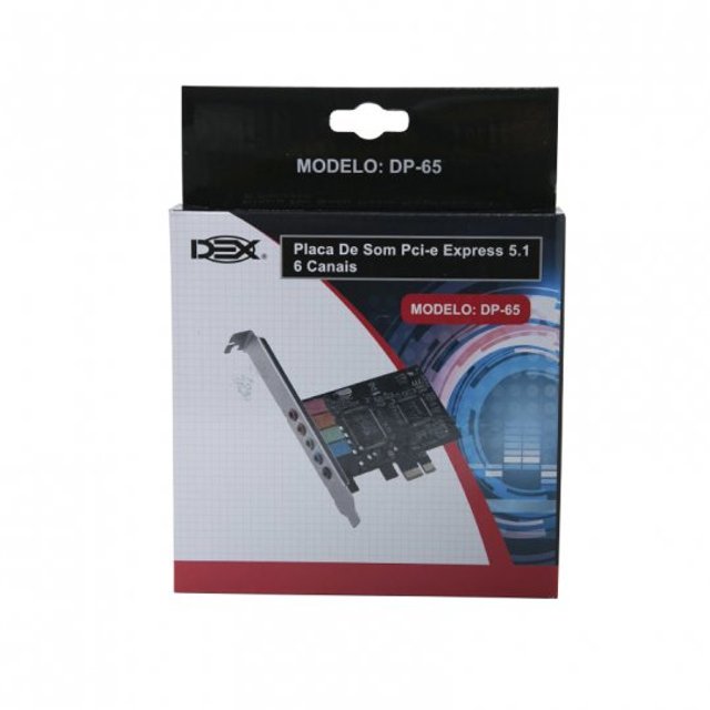 Placa de Som Dex Pci-Express 5.1, 06 Canais - DP-65