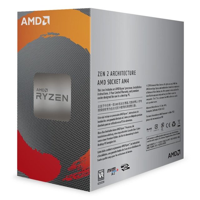 Processador AMD Ryzen 5 3600 Cache 32MB 3.6GHz (4.2GHz Max Turbo) AM4, Sem Vídeo integrado - 100-100000031BOX