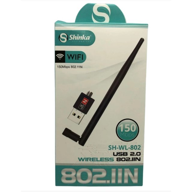 Adaptador Wireless Usb, 150mbps, Com Antena, 802.11n SHINKA - SH-WL-802