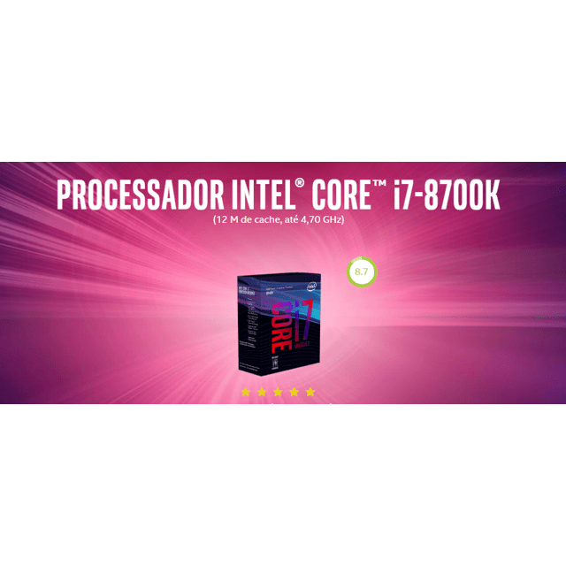 Processador Intel Core I7-8700K 3.7GHZ 12MB LGA 1151 Coffee lake 8º Geração BX80684I78700K