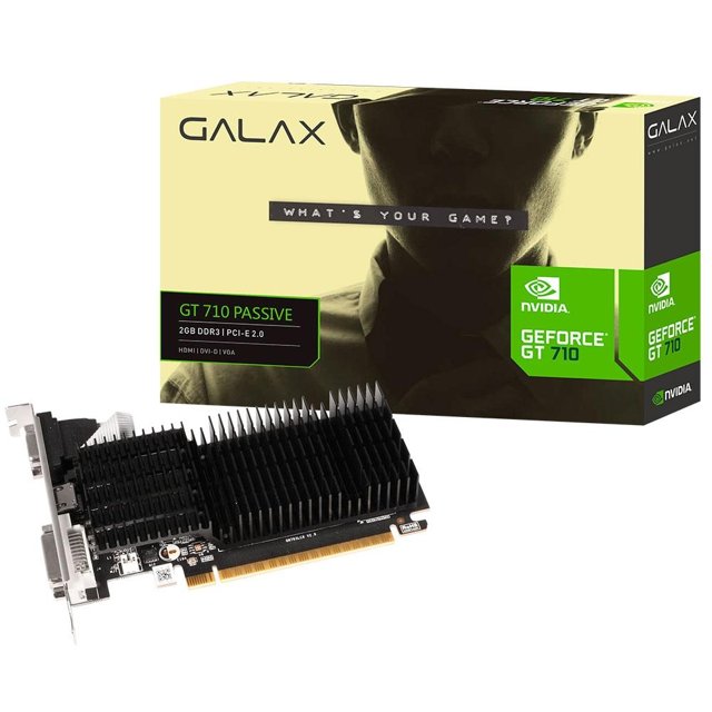 Placa de Video Galax GeForce GT 710 Passive 2GB, DDR3, 64 bits - 71GPF4HI00GX