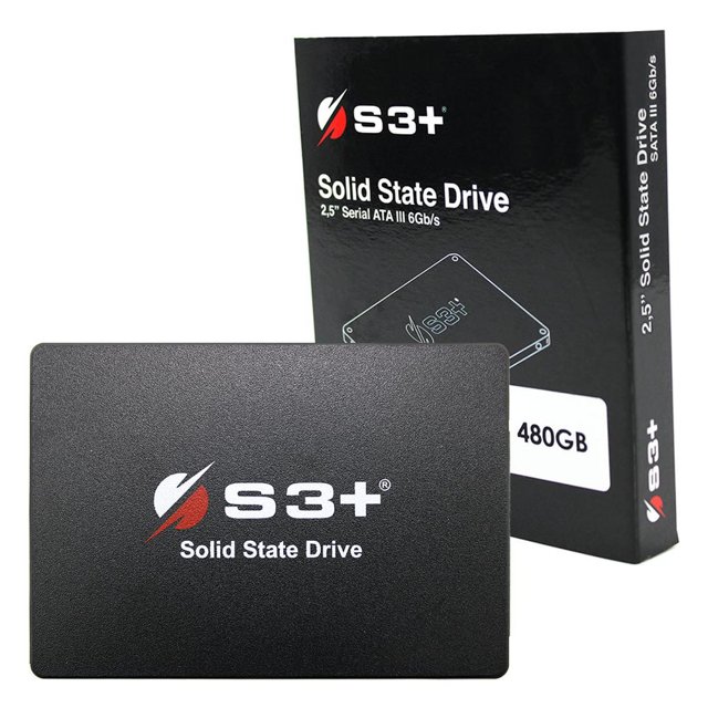 SSD S3+ 480GB, Sata III, Leitura 550 MB/s, Gravação 500 MB/s