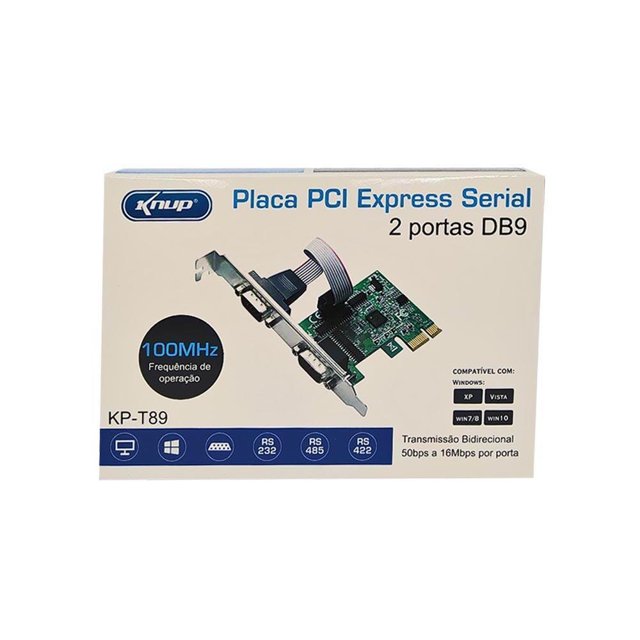 Placa Pci-Express Serial Knup 2P DB9 - KP-T89