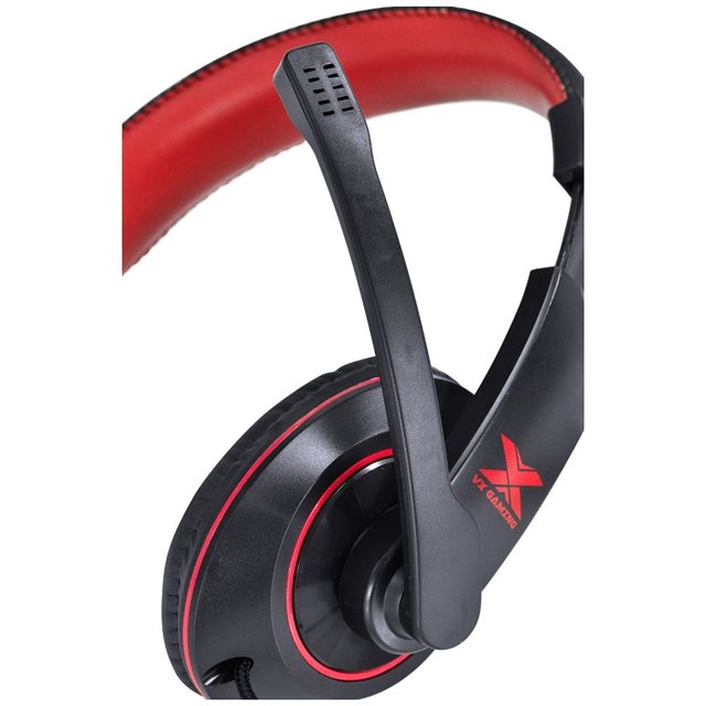 Headset Gamer Vx Gaming V Blade II P2 Estéreo Com Microfone Retrátil E Ajuste Preto e Vermelho