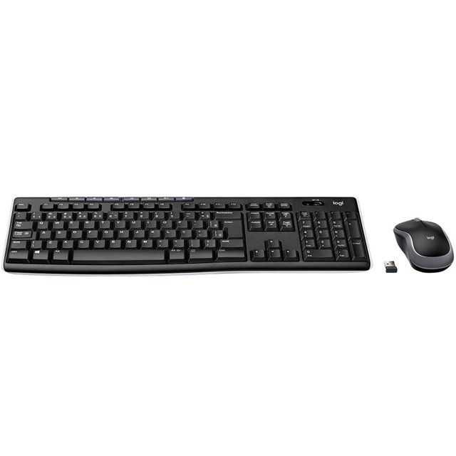 Kit Teclado e Mouse Logitech, Sem Fio, Preto - MK270