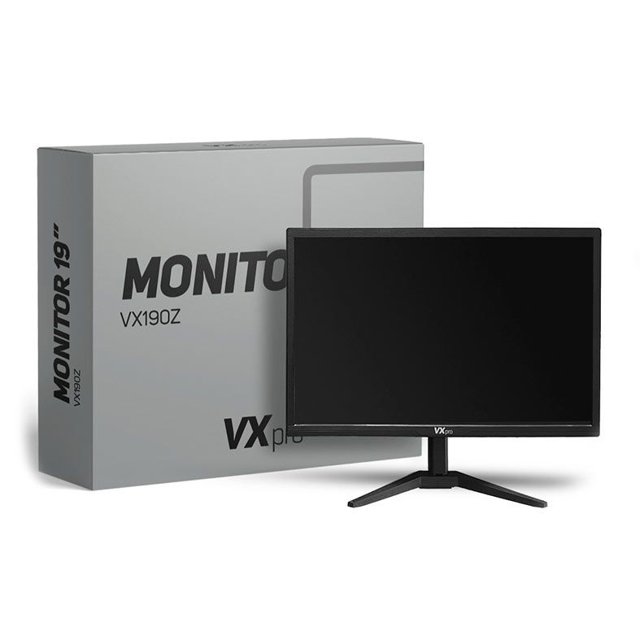 Monitor VX Pro Led 19" HDMI e VGA, Preto, 60Hz - VX190Z