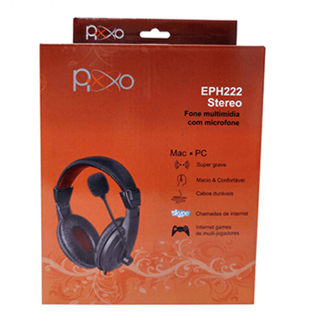 Headset Gamer Pixxo, com Microfone e Controle Volume - EPH222EOSB