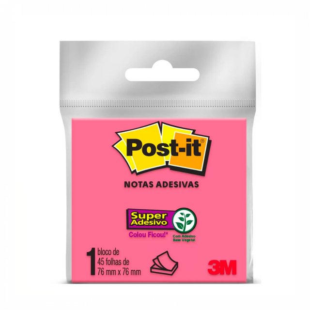 Kit Bloco Adesivo Post-It 3M 76x76 mm 45 Fls c/ 6 cores