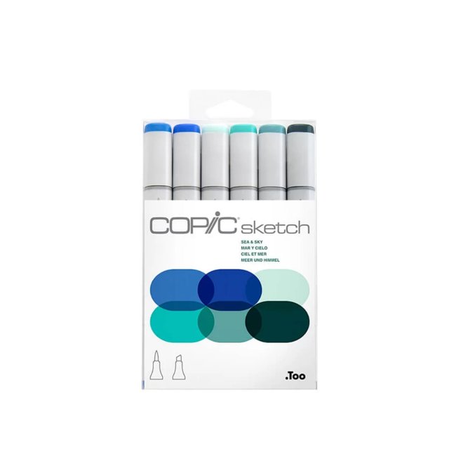 Marcador Artístico COPIC® Sketch Sea e Sky c/ 6 Cores
