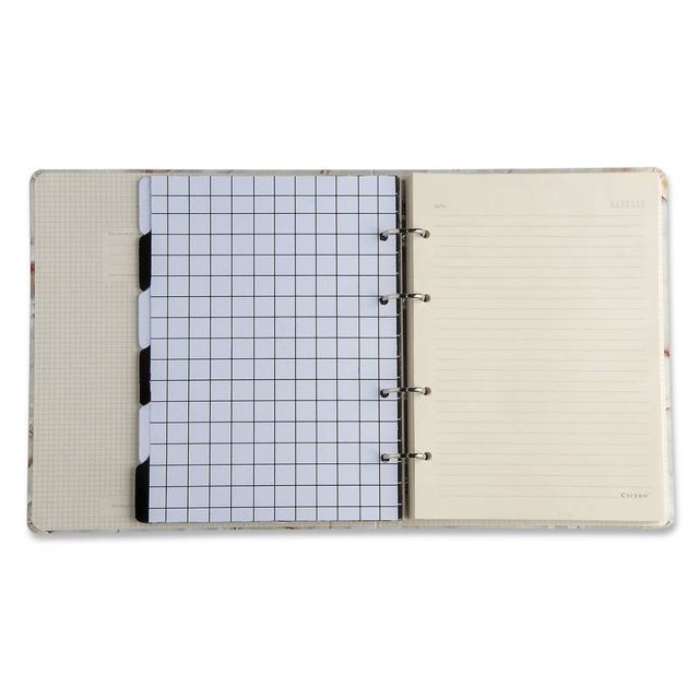 Caderno Criativo CICERO Argolado 17 x 24cm - Minerais/Mámore Branco 
