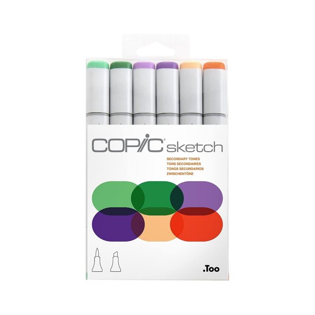 Marcador Artístico COPIC® Sketch Secondary Tones c/ 6 Cores