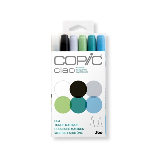 Marcador Artístico COPIC® Ciao Sea c/ 6 Cores