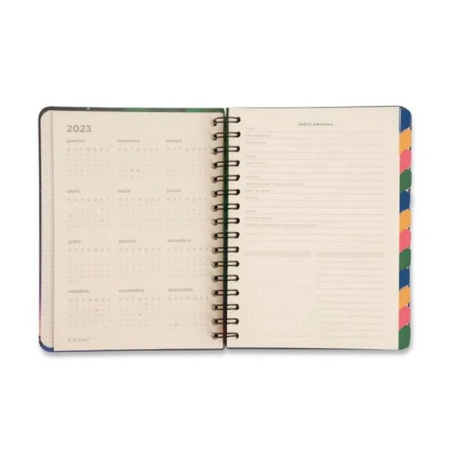 Planner Permanente CICERO Wire-o Semanal Notas A5 - Clássica/Café