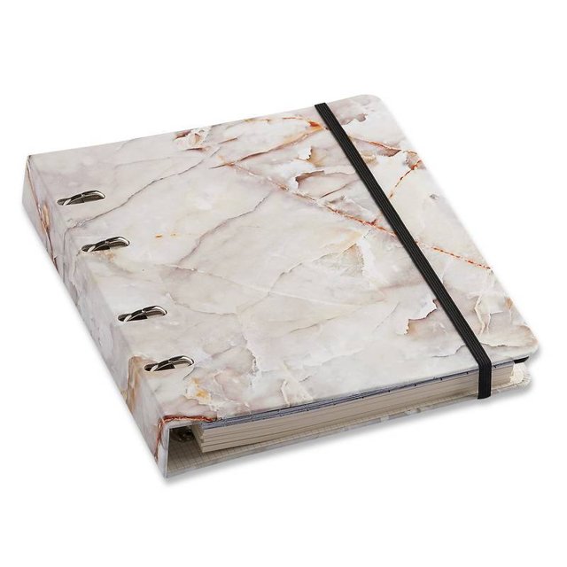 Caderno Criativo CICERO Argolado 17 x 24cm - Minerais/Mámore Branco 