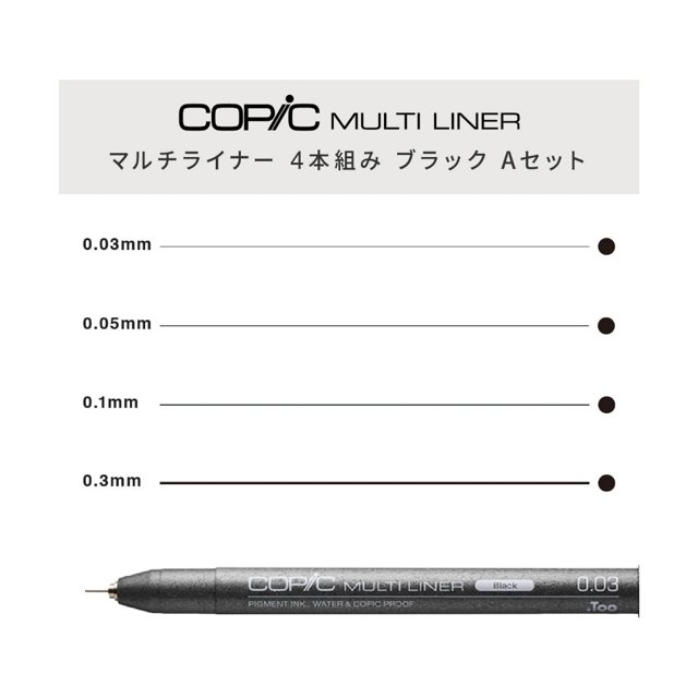 Caneta Técnica COPIC® Multiliner Fine Estj. c/ 4 Unids