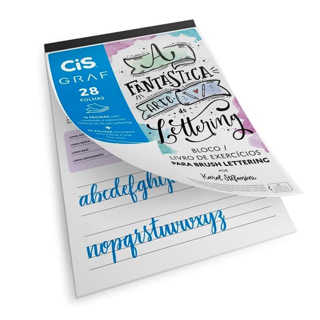 Bloco de Exercícios de  Lettering  CIS A4 com 28 Folhas 180g