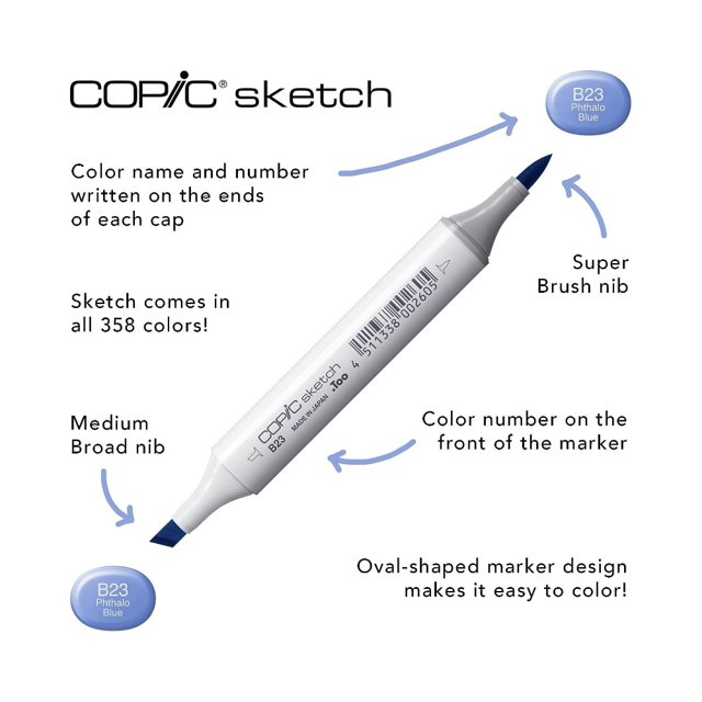 Marcador Artístico COPIC® Sketch Grays c/ 5 Cores + Multiliner 