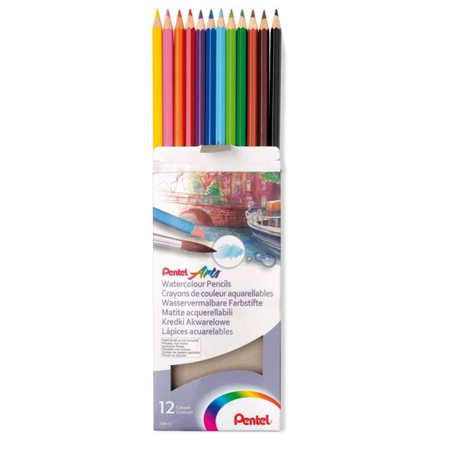 Lápis de Cor Aquarelável PENTEL Arts 12 cores