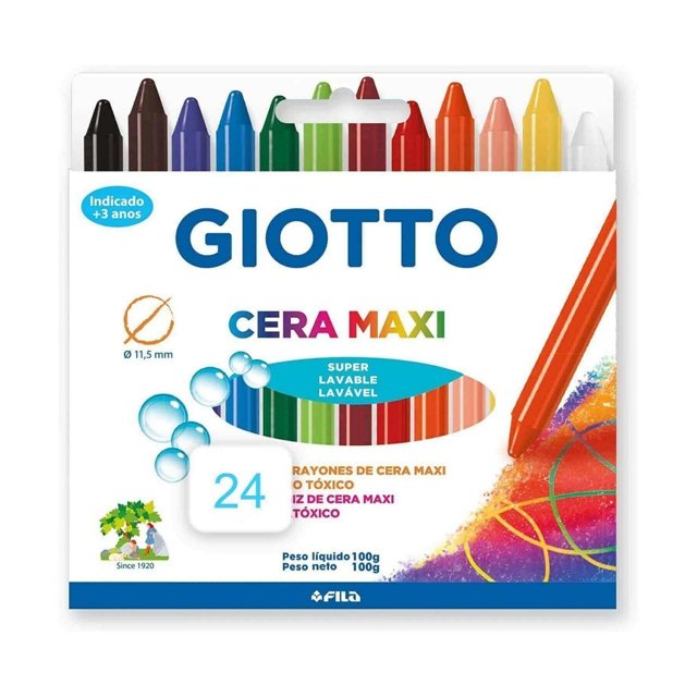 Giz de Cera Escolar Maxi GIOTTO c/ 24 cores
