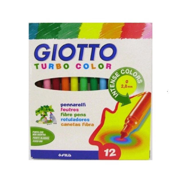 Canetinha Hidrográfica GIOTTO Turbo Color c/ 12 Cores 