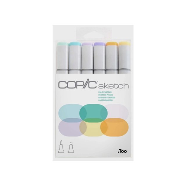 Marcador Artístico COPIC® Sketch Pale Pastels c/ 6 Cores