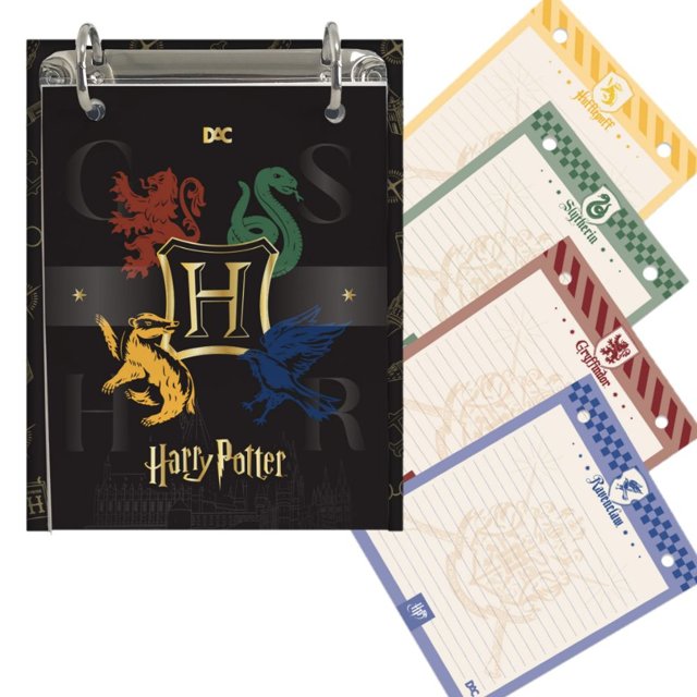 Porta Fichas Argolado DAC 80 Folhas + Refil Extra - Harry Potter