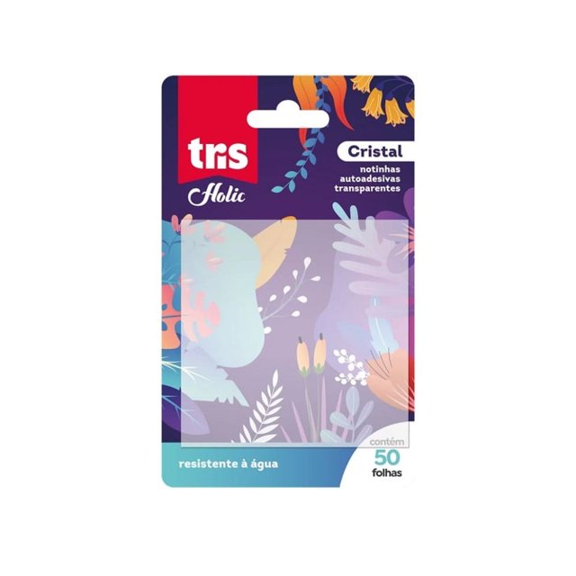 Bloco de Notas Adesivas TRIS Holic 75 x 75mm c/ 50 Fls - Transparente 