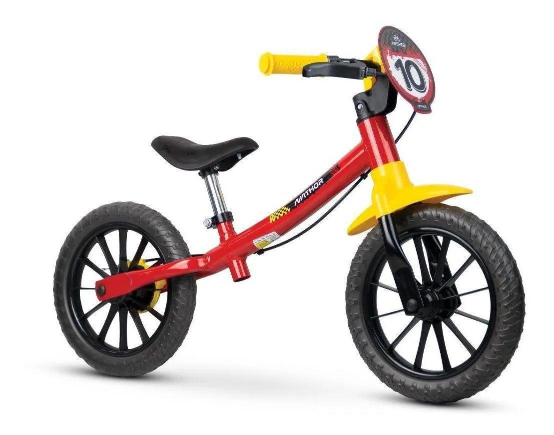 Bicicleta Aro 12 Nathor Balance Fast - Vermelha/Amarela