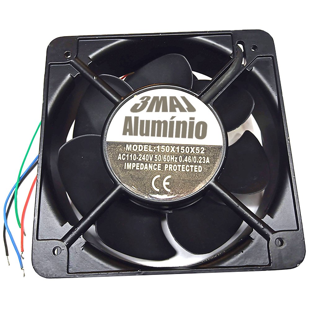 Cooler 15x15 Ventilador Ventoinha 150x150x50 de Alumínio Bivolt