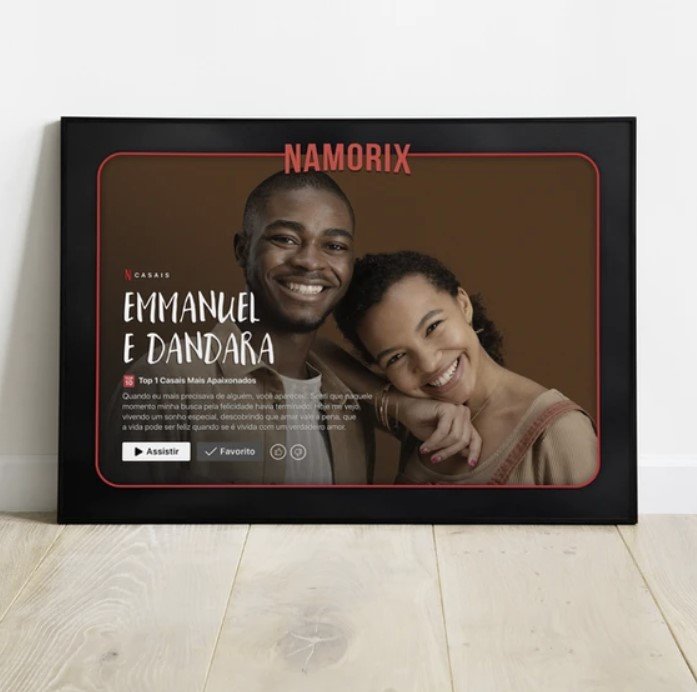 Quadro Porta Retrato Led Casal Momentos Nosso Amor