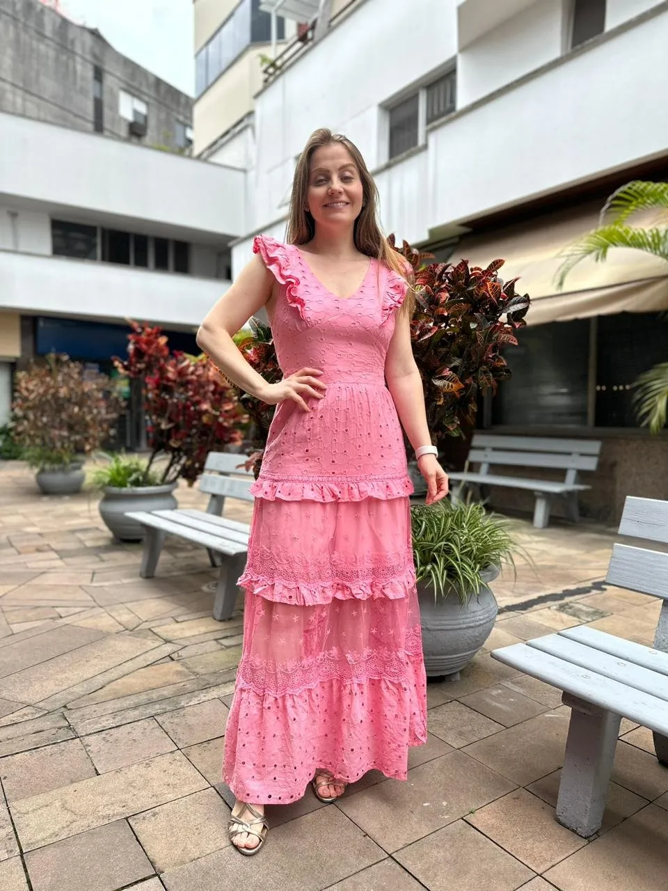 Vestido de renda 2024 claro