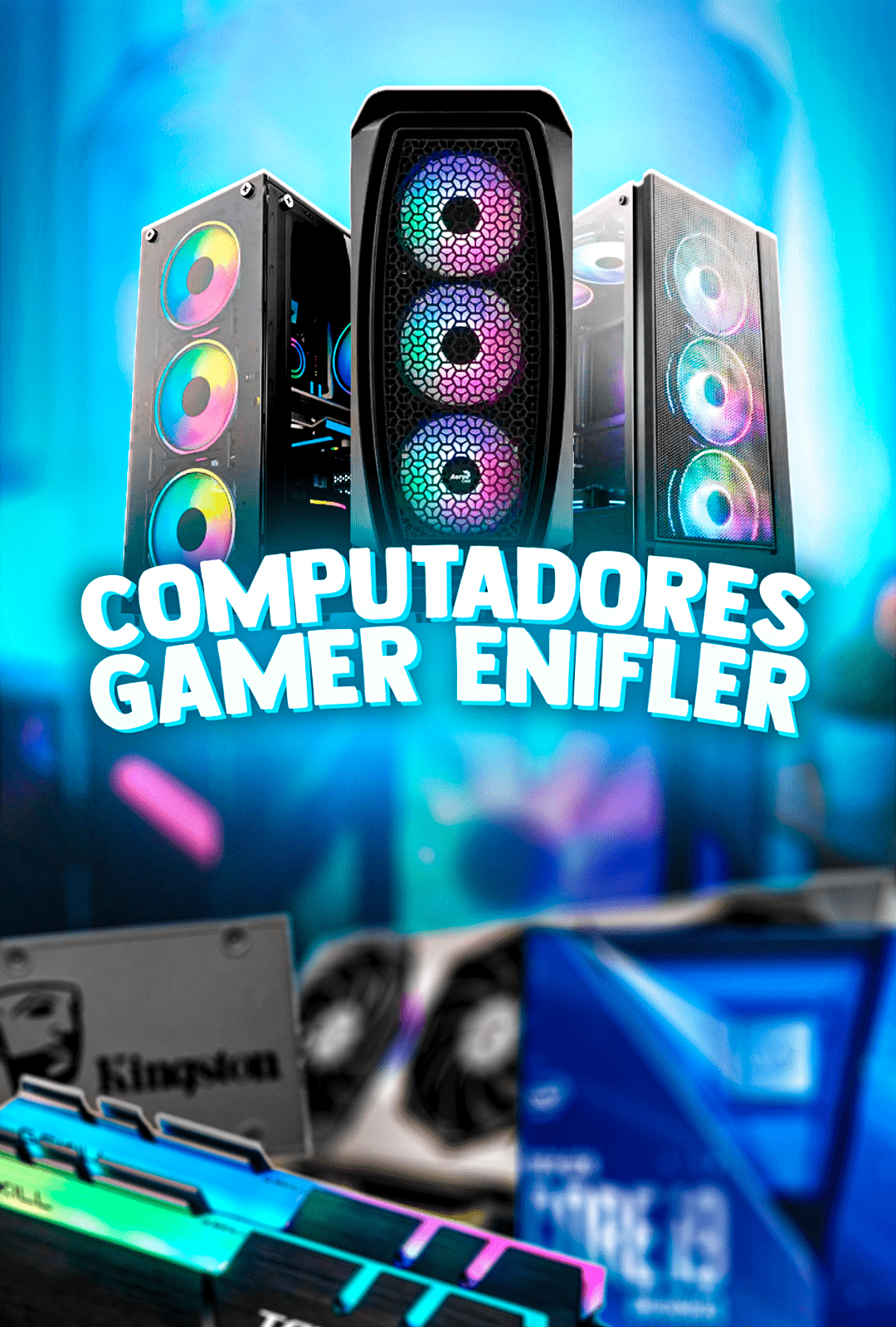 PC Gamer Completo Ryzen 5 5600G, 16GB RAM, HD 1TB + Monitor 21.5 + Kit  Gamer Teclado, Mouse e Headset, Lynx, Enifler