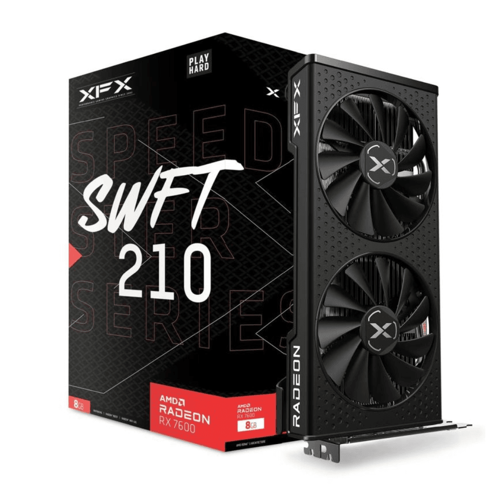Placa de Vídeo XFX Speedster SWFT 210 Radeon RX 7600, 8GB, GDDR6, FSR, Ray Tracing, RX-76PSWFTFY