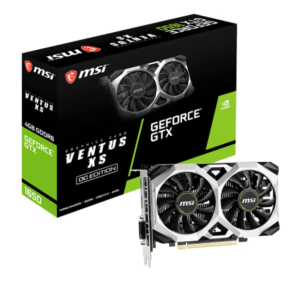Placa de Vídeo GTX 1650 D6 VENTUS XS OCV1 MSI NVIDIA GeForce, 4GB, GDDR6