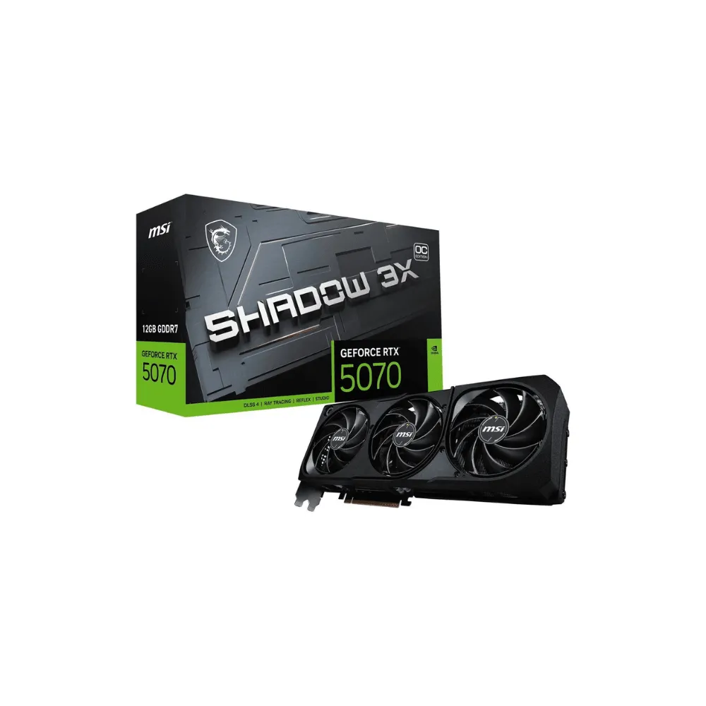 Placa de Vídeo MSI GeForce RTX 5070 SHADOW 3X OC, 12GB, GDDR7, PCIe 5.0, 912-V532-242