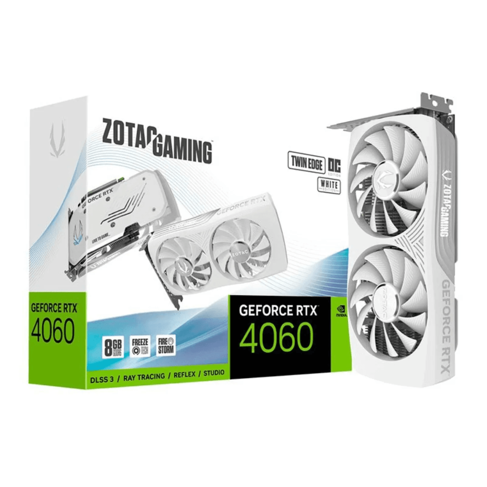 Placa de Vídeo ZOTAC GAMING GeForce RTX 4060 Twin Edge OC White Edition, 8GB, GDDR6, DLSS, Ray Tracing, ZT-D40600Q-10M