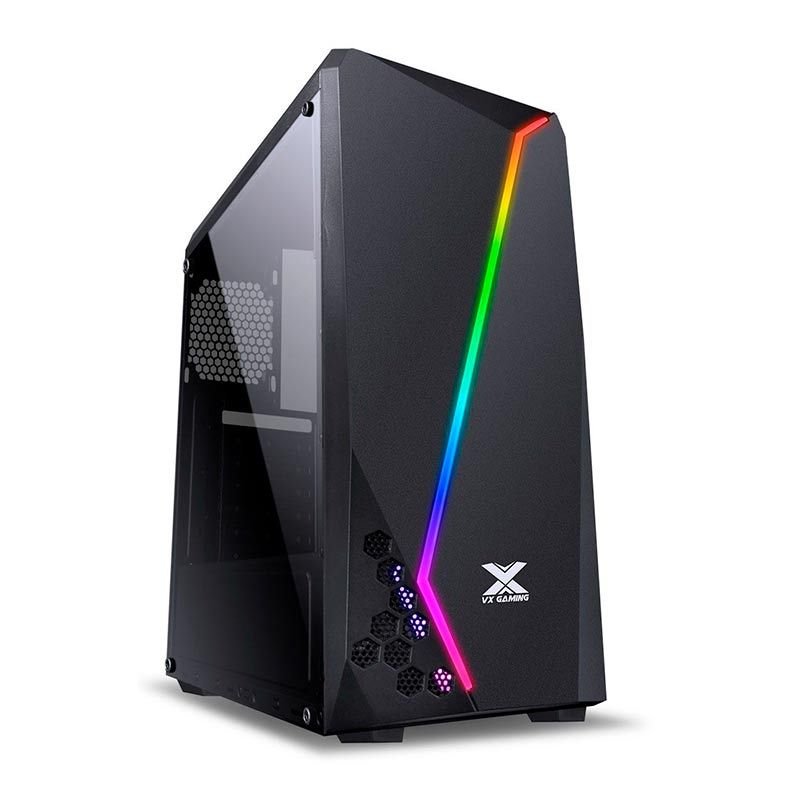 Gabinete Gamer Vinik VX Gaming Lynx, RGB, Mid Tower, Preto, Sem Fonte, Sem Fan - 30892 (Open Box)
