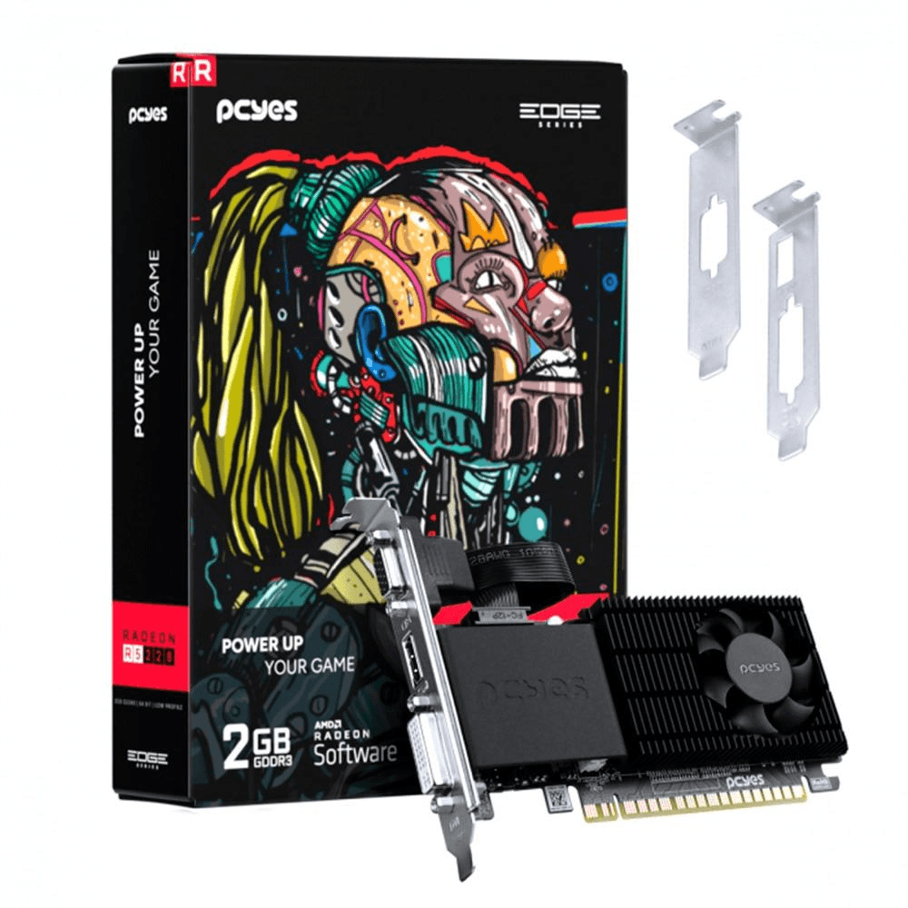 Placa de Vídeo PCYES Radeon R5 220, 2GB, GDDR3, Low Profile, PPER5DR3LPBR
