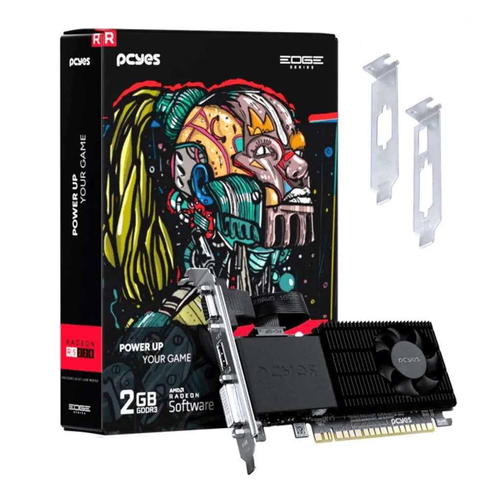 Placa de Vídeo PCYES Radeon R5 220, 2GB, GDDR3, Low Profile, PPER5DR3LPBR