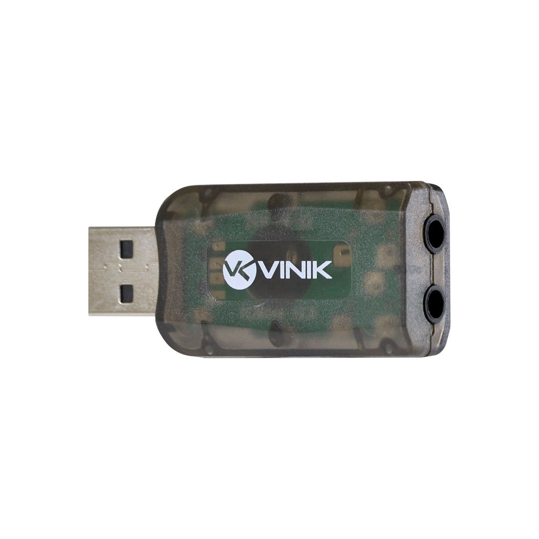 Adaptador USB VINIK AUSB51, Placa de Som, 5.1 Canais Virtual, CP25540