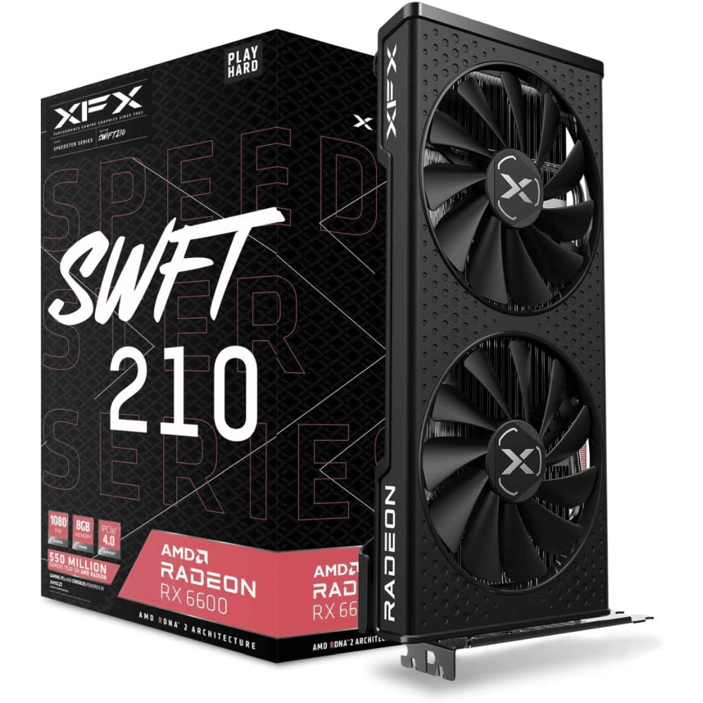 Placa de Vídeo XFX Speedster SWFT 210 Radeon RX 6600, 8GB, GDDR6, FSR, Ray Tracing, RX-66XL8LFDQ