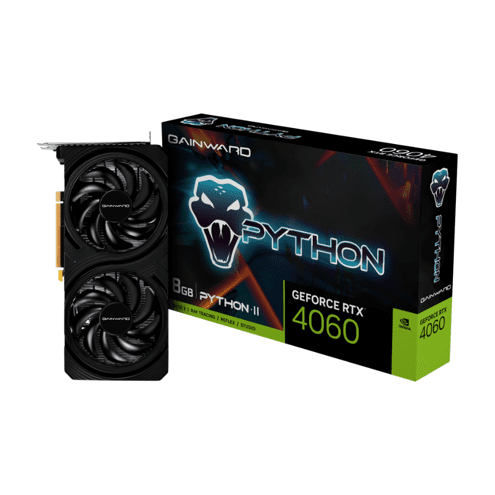 Enifler Placa de Vídeo Gainward GeForce RTX 4060 Python II, 8GB, GDDR6, DLSS, Ray Tracing, NE64060019P1-1070V image