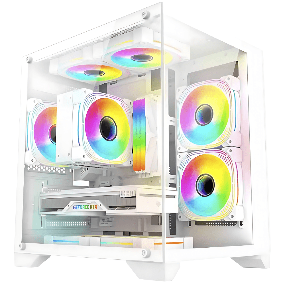 Gabinete Gamer K-MEX Space Aqua III, Mid Tower, Branco, Sem Fonte, Sem Fans, CG-W524