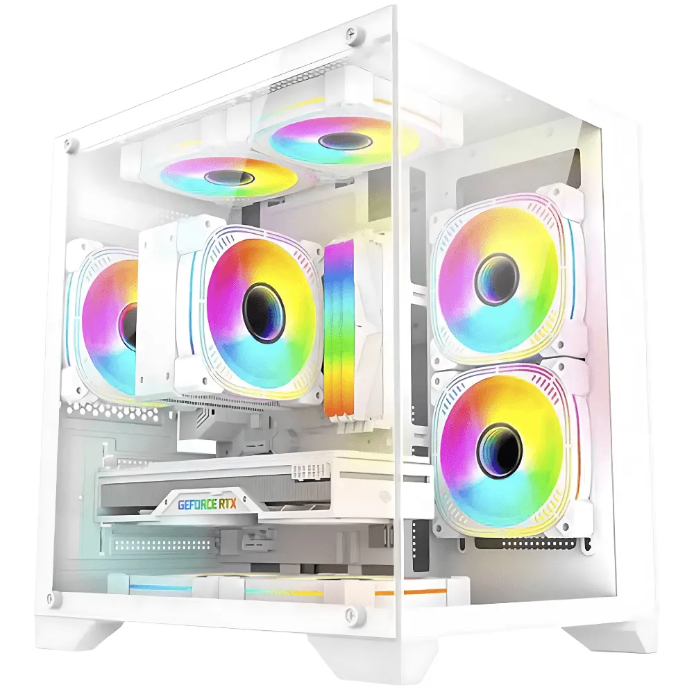 Gabinete Gamer K-MEX Space Aqua III, Mid Tower, Branco, Sem Fonte, Sem Fans, CG-W524