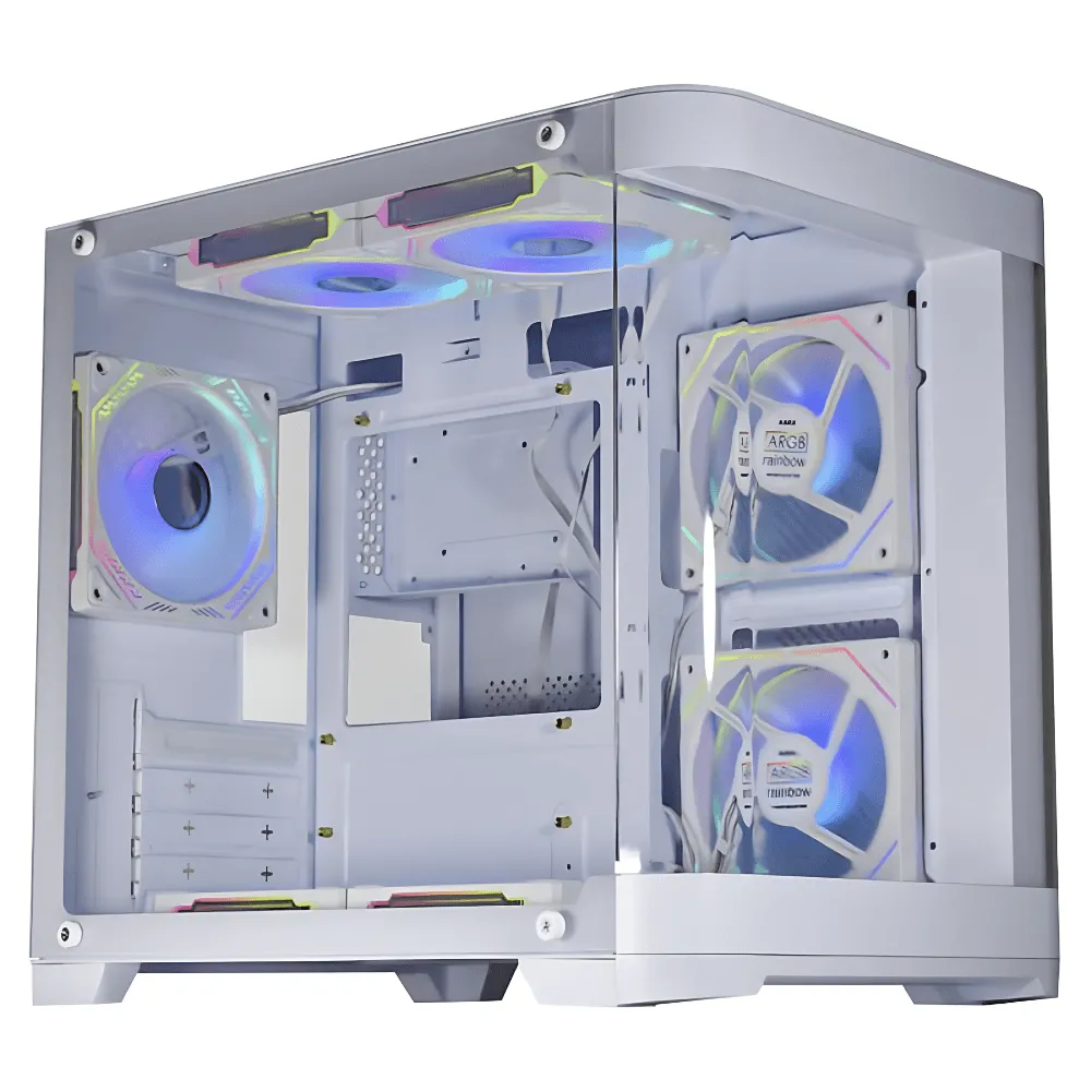 Gabinete Gamer K-MEX Aquario Curva, Mid Tower, Branco, Sem Fonte, Sem Fans, CG-W1AG
