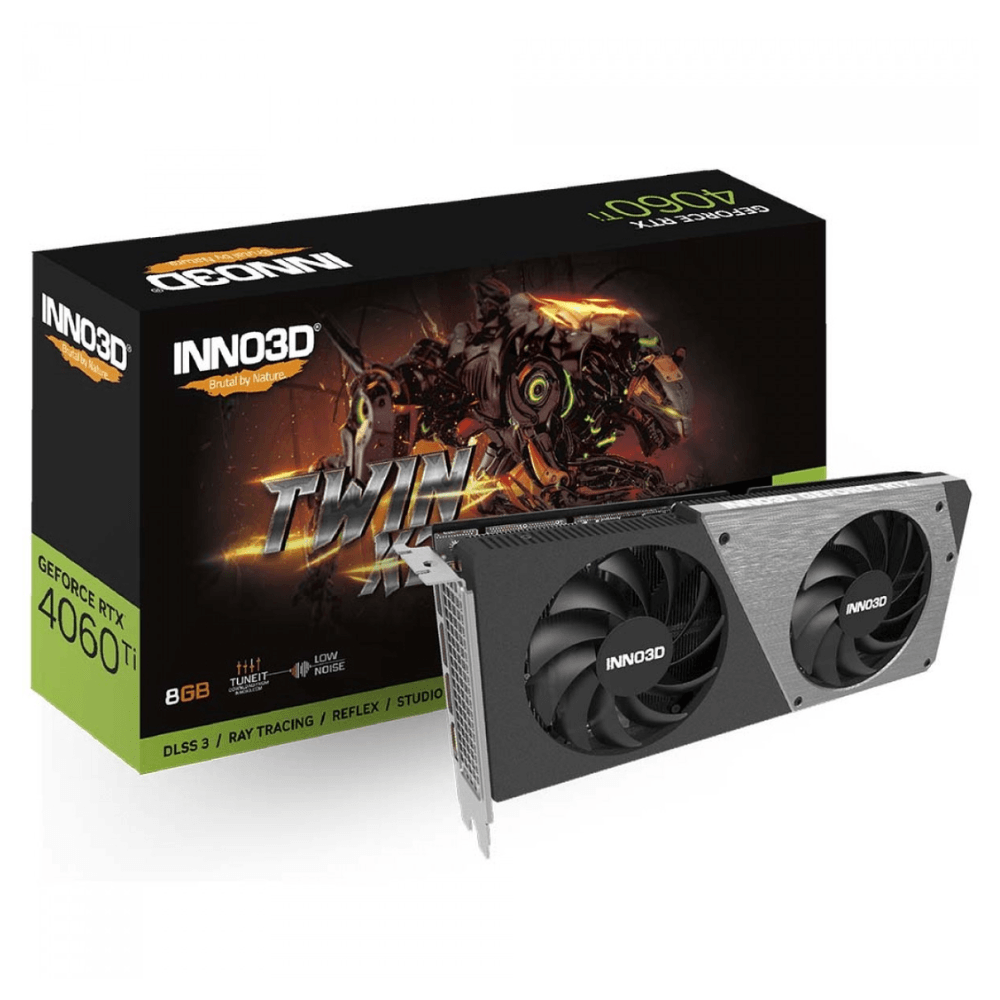Placa de Vídeo INNO3D GeForce RTX 4060 Ti Twin X2, 8GB, GDDR6, DLSS, Ray Tracing, N406T2-08D6-171153N