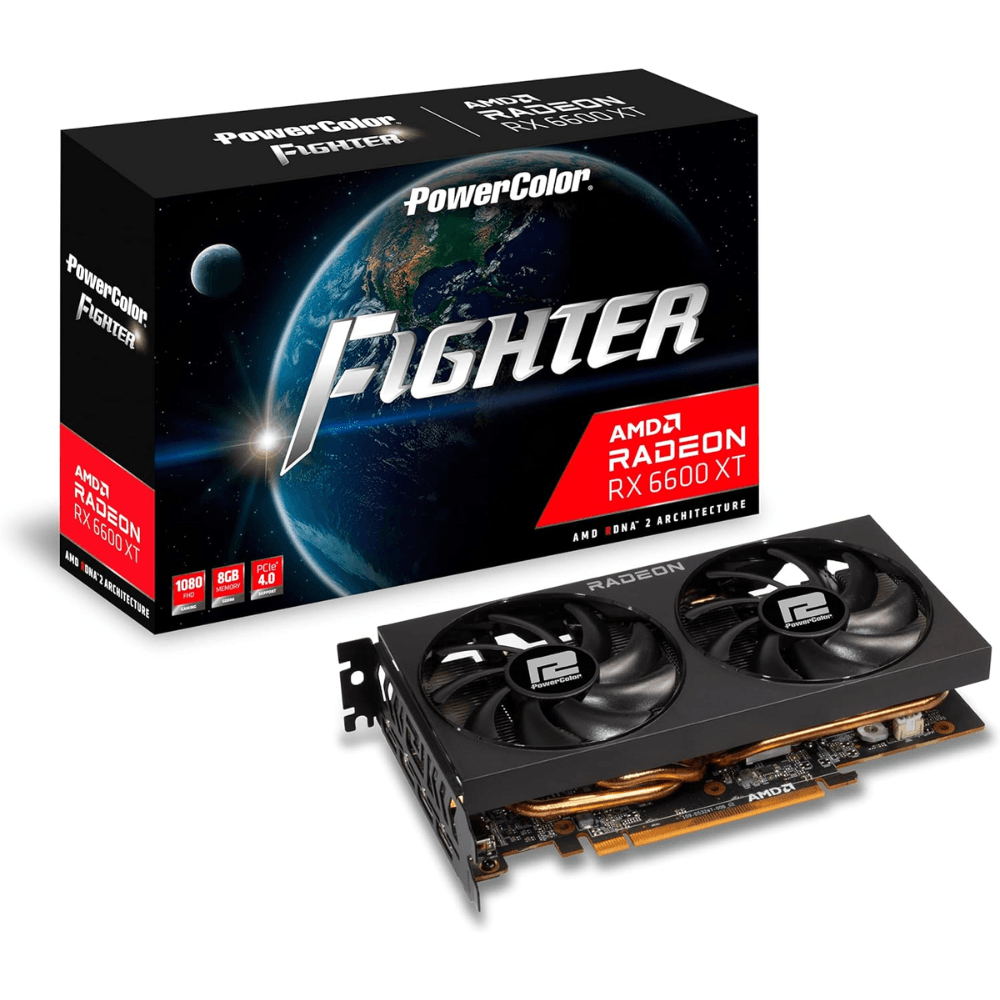Placa de Vídeo PowerColor Fighter Radeon RX 6600, 8GB, GDDR6, FSR, Ray Tracing, AXRX 6600 8GBD6-3DH
