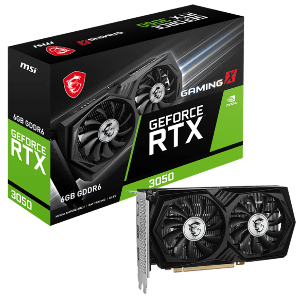 Placa de Vídeo MSI GeForce RTX 3050 GAMING X 6G, 6GB, GDDR6, DLSS, Ray Tracing, 912-V812-024