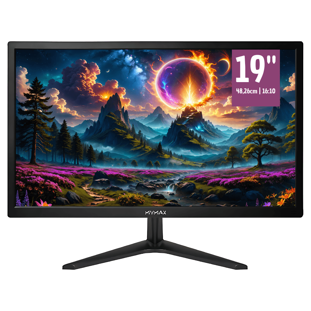 Monitor Mymax, 19'', HD, LED, 60Hz, 3.6ms, MM191610HV/BK